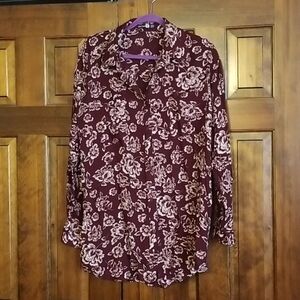 Boohoo Plus Floral Button Down